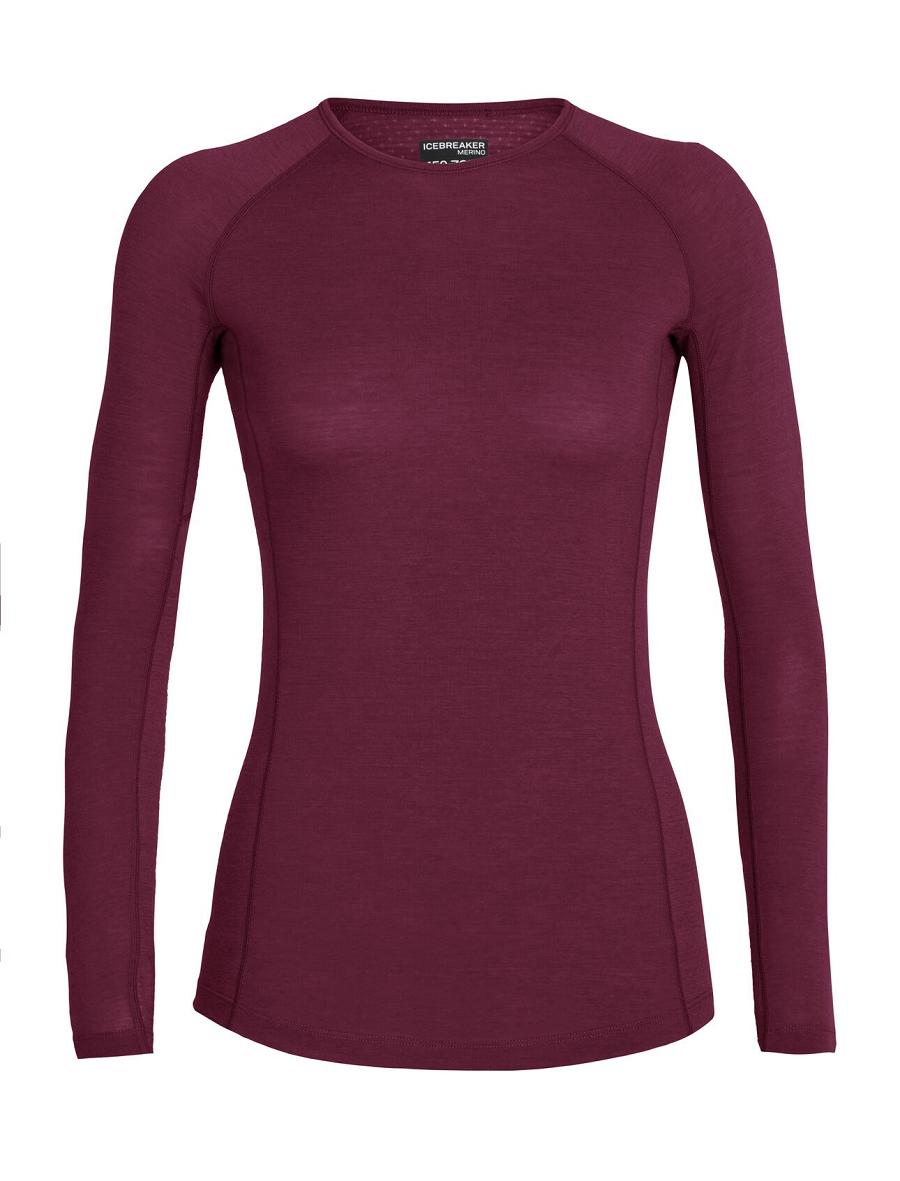 Cherry Icebreaker BodyfitZone™ Merino 150 Zone Long Sleeve Crewe Thermal Top Women\'s Base Layers | AU 1886AHKP